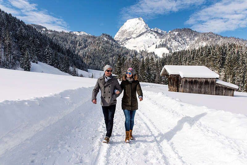 Winterspaziergang vor dem Wilden Kaiser